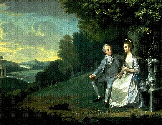 unknow artist Portrait of Sir Francis and Lady Dashwood at West Wycombe Park China oil painting art